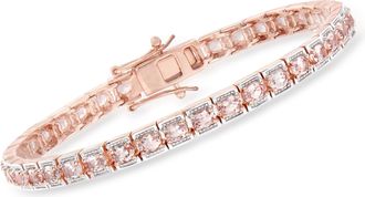 Ross-Simons 5.25- Morganite Tennis Bracelet in 18kt Rose Gold Over Sterling