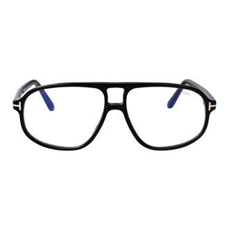 Tom Ford Glasses, unisex, Black, Size: 57 MM Blue Block Navigator Optical