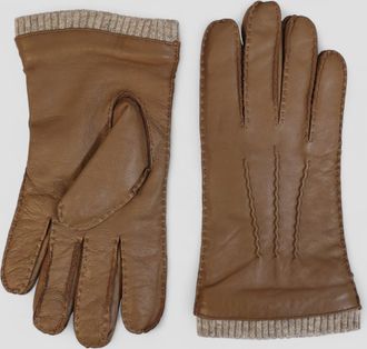 Infinity Leather Mens Tan Brown Italian Leather Warm Wool Lining Winter Riding Driving Casual Gloves