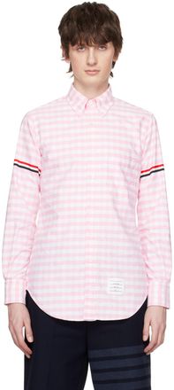 THOM BROWNE ピンク 長袖シャツ SIZE 3 Thom Browne Women's Classic Long Sleeve Round Collar Shirt