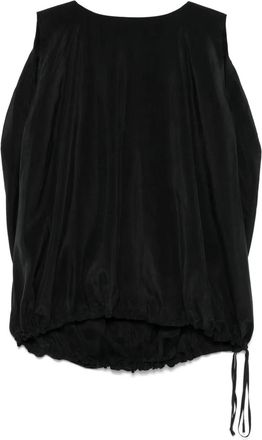 Another Tomorrow Top con coulisse - Nero