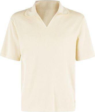 Fortela V-Neck Polo T-Shirt With Ribbed Trims
