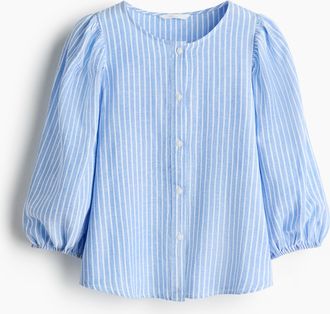 H&M Bluse aus Leinenmix - Blue
