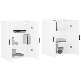 Berkfield Home Wall Mounted Cabinets 2 pcs White 69.5x34x90 cm