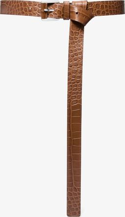 Michael Kors Jodi Crocodile Embossed Leather Trouser Belt