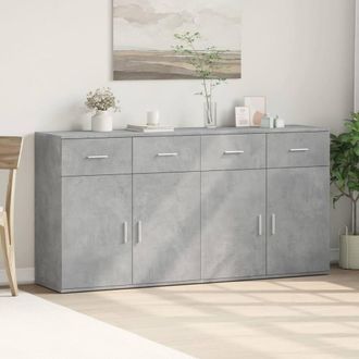 Berkfield Home Sideboards 2 pcs Concrete Grey 79x38x80 cm Engineered Wood | Size: 79 x 38 x 80 cm
