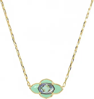 Kendra Scott Womens Abbie Medallion Short Pendant Necklace In Abalone Sea Green Mix