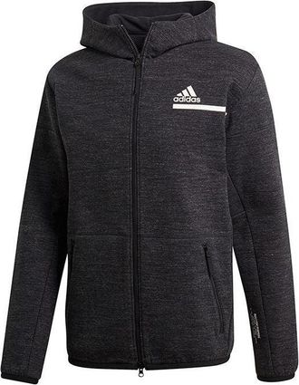 adidas Zne Fz M Winter Solid Color Fleece Lined Stay Warm Hooded Jacket Black GU2077