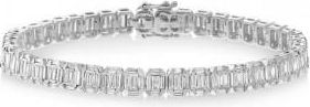 Allurez 4.00ct 18k White Gold Diamond Baguette Bracelet