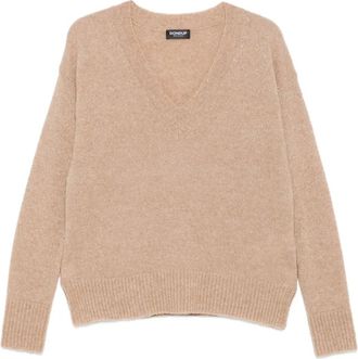 Dondup Maglione in lana con scollo a V - Marrone