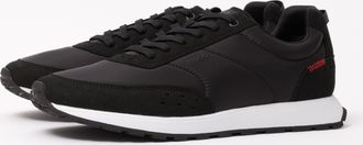 HUGO BOSS Mens Icelin Runn Retro-Inspired Trainers with Faux Suede in Black - Size UK 11