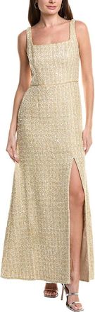 Adrianna Papell Square Neck Boucle Gown