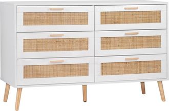 Klast C&oacute;moda doble en rat&aacute;n blanco 120 x77 cm