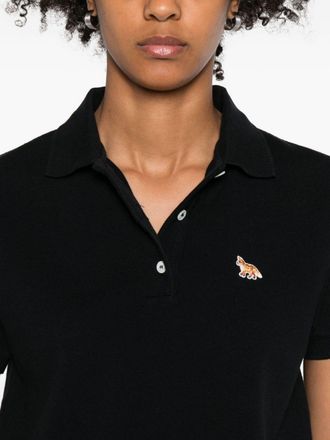 Maison Kitsun&eacute; Baby Fox Embroidered Polo Shirt - black