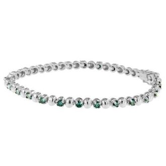 House of Brilliance 14K White Gold Round-Cut Blue Diamonds Bracelet at Nordstrom