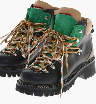 Dsquared2 Stivaletti Hiking in Pelle e Suede con Patch Logata taglia 45