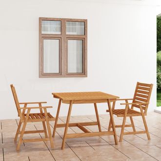 vidaXL Juego De Comedor Para Jard&iacute;n 3 Piezas Madera Maciza De Acacia Vidaxl