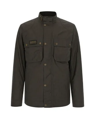 Barbour Olive Mock Collar Logo Jacket