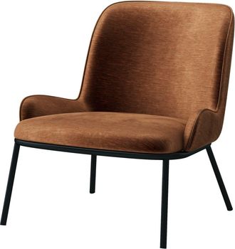 Moloo Sillón vintage de terciopelo retro terracota