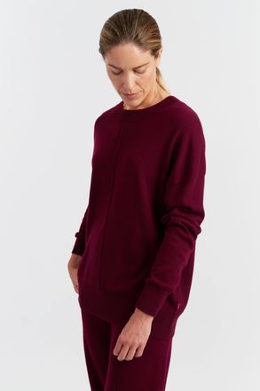 Chinti and Parker Claret Wool-Cashmere Slouchy Sweater