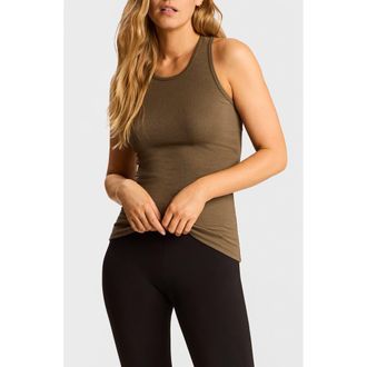 Commando Luxury Rib Knit Racerback Tank in Camp Green at Nordstrom, Size X-Large