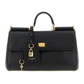 Dolce & Gabbana Handbags, female, Black, Size: ONE SIZE My Sicily Handbag