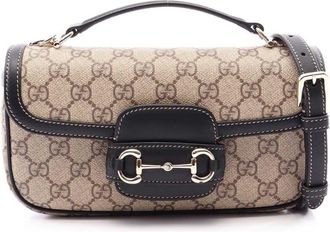 Gucci Pre-owned Gucci Small GG Supreme Horsebit 1955 Soft Top Handle Bag Ladies XZ96FZ7LQKKB4H34