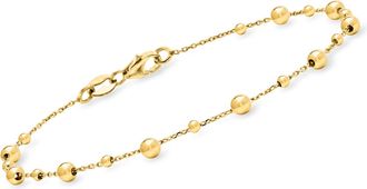 Ross-Simons Italian 18kt Yellow Gold Bead Station Bracelet