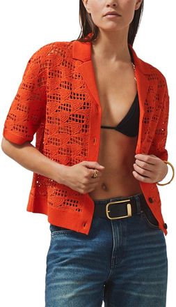 Reiss Fleur Crochet Cuban Shirt