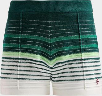 Casablanca Boucl&eacute; Striped Cotton-Blend Shorts
