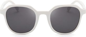 Generic Men And Women Round Large Frame Outdoor Commuting Sports Sunglasses Party Shopping Photo Shoot(White)