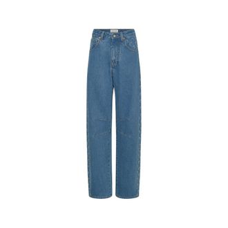 Marine Serre Moon-print Barrel Jeans