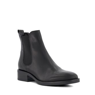 Dune London Womens Ladies Panoramic - Burnished-Detail Chelsea Boots - Black Leather (archived) - Size UK 3
