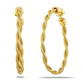 Charriol Love Twist Hoop Earrings in Yellow Gold Pvd at Nordstrom