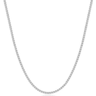 Pompeii3 8Ct TW Diamond Tennis Necklace 4-Prong 14k White Gold 16 Lab Grown