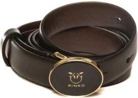 Pinko Pinko, Accessoires, Dames, Bruin, S, Leer, Round Enamel H2 Riem