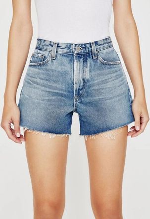 AG - Adriano Goldschmied Alexxis Short Women Blue Denim Raw Hem Bermuda JDM1056
