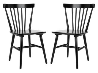 Safavieh Set de 2 sillas de comedor en madera de caucho negra