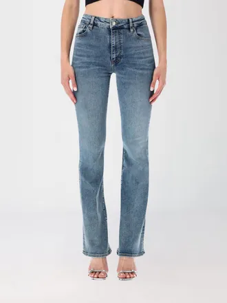 Frame Denim Jeans cropped flared in denim stretch a vita media