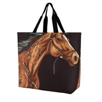 Generic Brown Horse Handbag Eco Friendly Shoulder Bag Lightweight Shoulder Bags For Travel Daily Use College