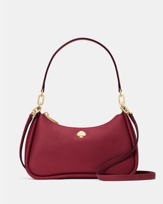 Kate Spade New York Womens Kayla Small Convertible Shoulder Bag - Dark Red Leather - One Size