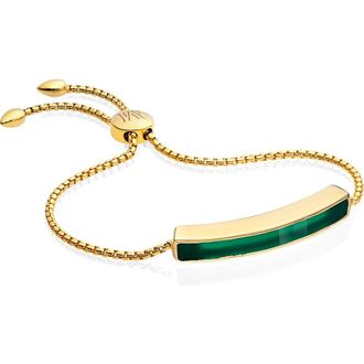 Monica Vinader Baja Stone Bracelet in Yellow Gold/Green Onyx at Nordstrom Rack