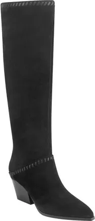 Marc Fisher Tayla Knee High Western Block Heel Boot in Black 001 at Nordstrom, Size 7.5