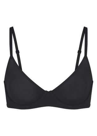 SKIMS Unlined Stretch-jersey Demi bra - Black - 34DDD