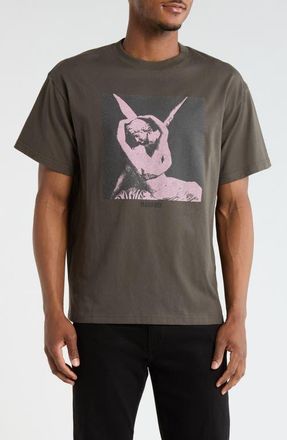 Pleasures Angel Graphic Print T-Shirt in Charcoal at Nordstrom, Size Xx-Large