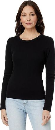 Michael Stars Zola Long Sleeve Crew T-Shirts Womens Clothing Black : XL (US 10-12), Cotton/Modal/Spandex
