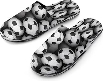Generic Soccer Balls Mens Cotton Slippers Memory Foam Comfort House Shoes Winter Indoor Slipper for Hotel Casa Spa