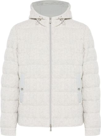 Eleventy cable-knit puffer jacket - men - Polyester/Cashmere/Wool/Cotton - 48 - Grey