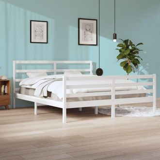 vidaXL Vidaxl - Estructura De Cama Sin Colch&oacute;n Madera De Pino Blanco 200x200 Cm