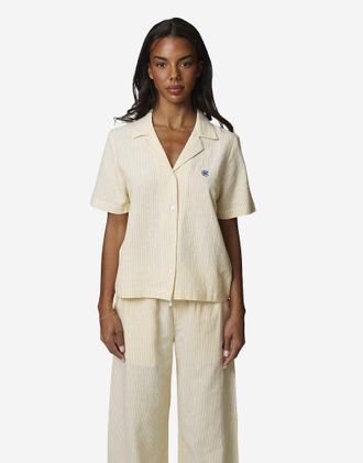 Good For Nothing Camicia comoda giallo gessato con monogramma
